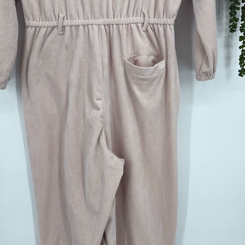 SATURDAY SUNDAY x ANTHROPOLOGIE | Pink Cozy Ribbed Velvet Hooded Jumpsuit | Smal - Picture 11 of 14